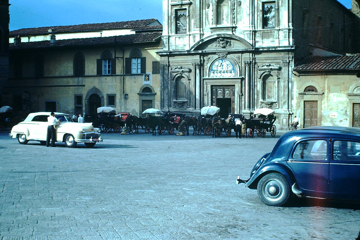 #59 Church and Square Near Hotel Excelsior, Italy, 1954.