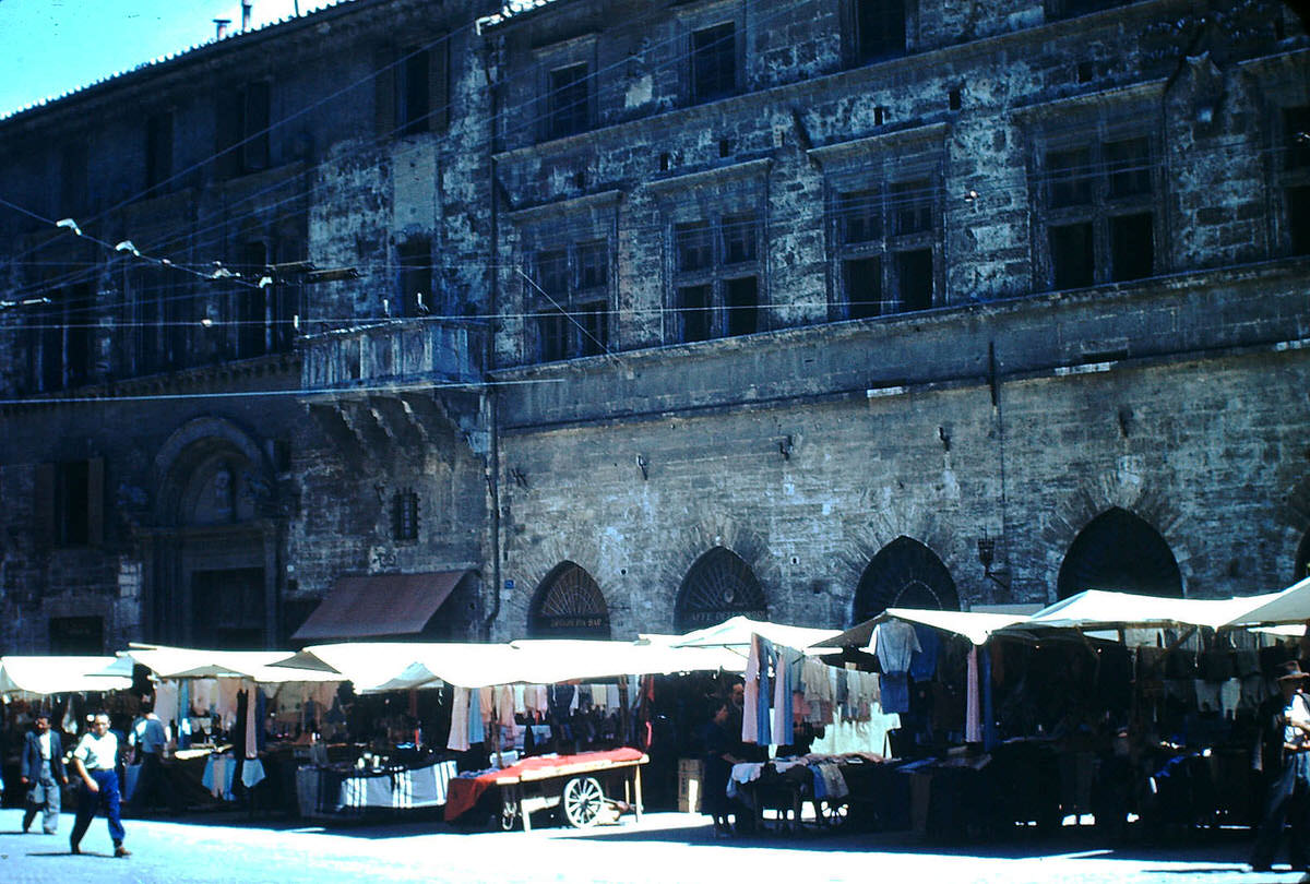 #74 Perugia Market, Italy, 1954.