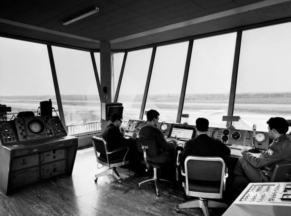 #71 Internal of control tower in Milan linate, 1960.