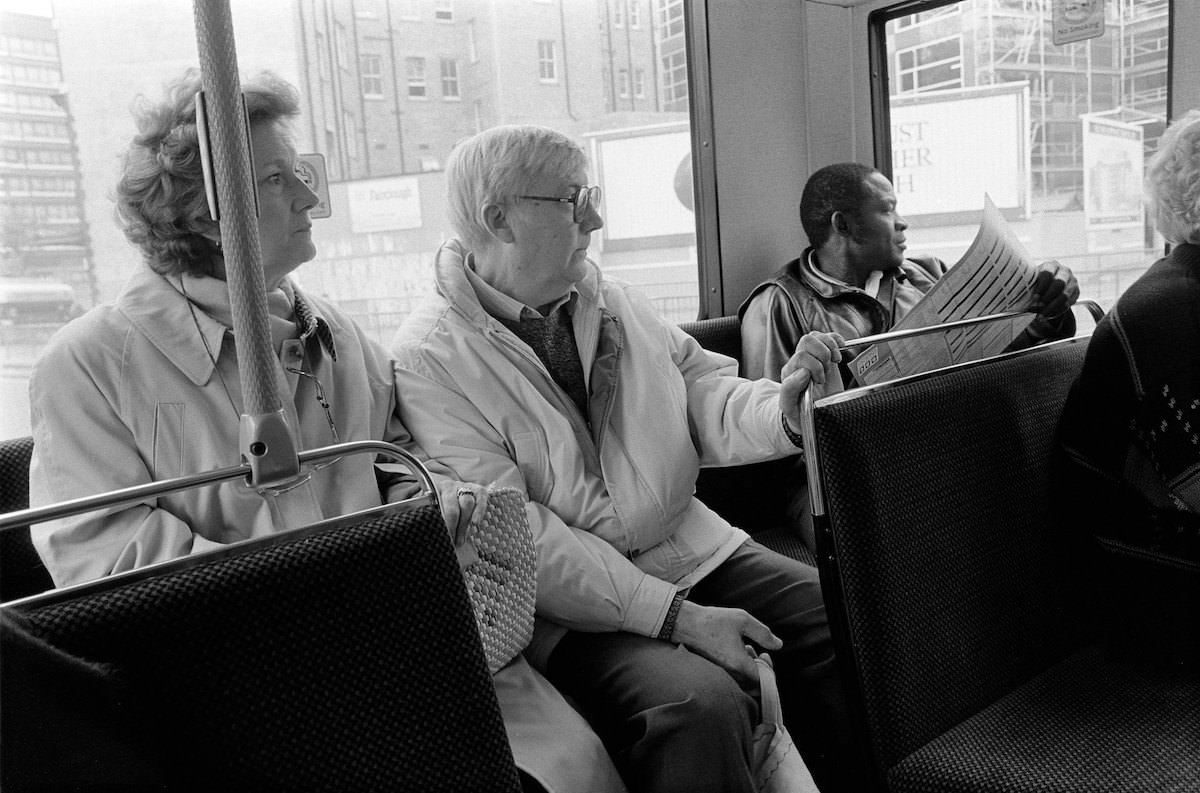 #29 Passenger alighting, Bus, South London, 199