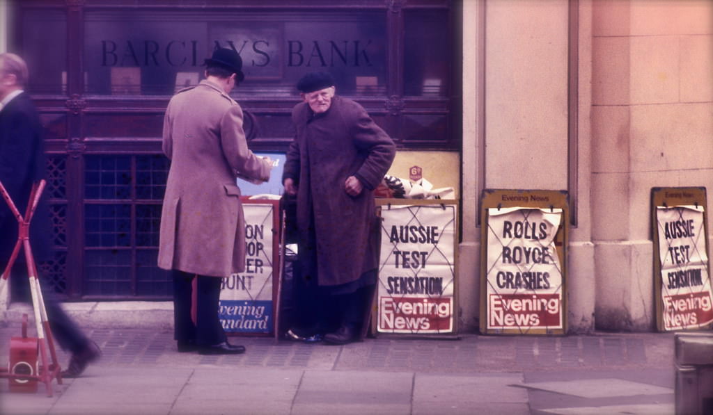 #13 Newspaper stand, London, February 1971