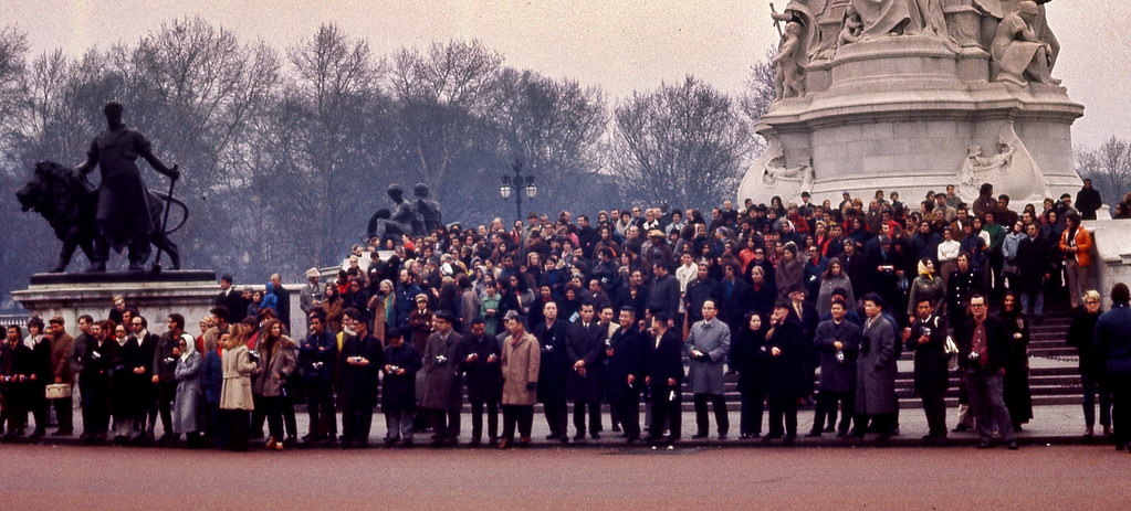 #7 Waiting for changing of the guard at Buckingham Palace, February 1971