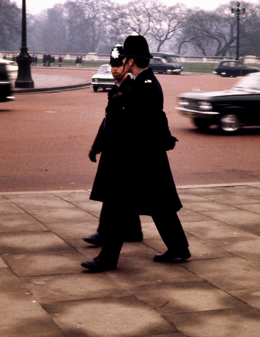 #9 Policemen patroling outside Buckingham Palace, London, February 1971