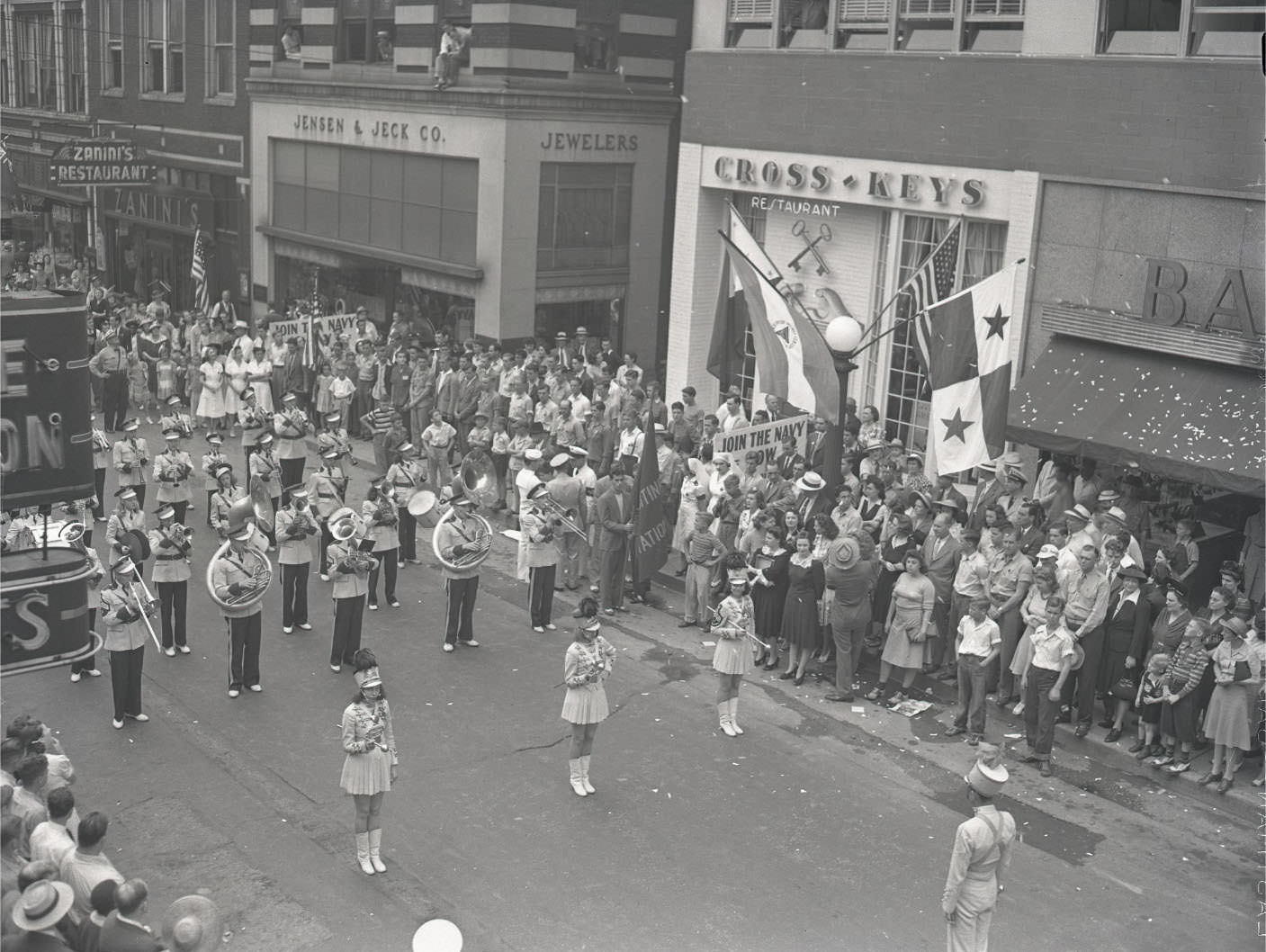 #22 A scene from the Bond Sales Drive by the Army, Navy, and Civic Clubs, on 6th Avenue N in downtown Nashville.