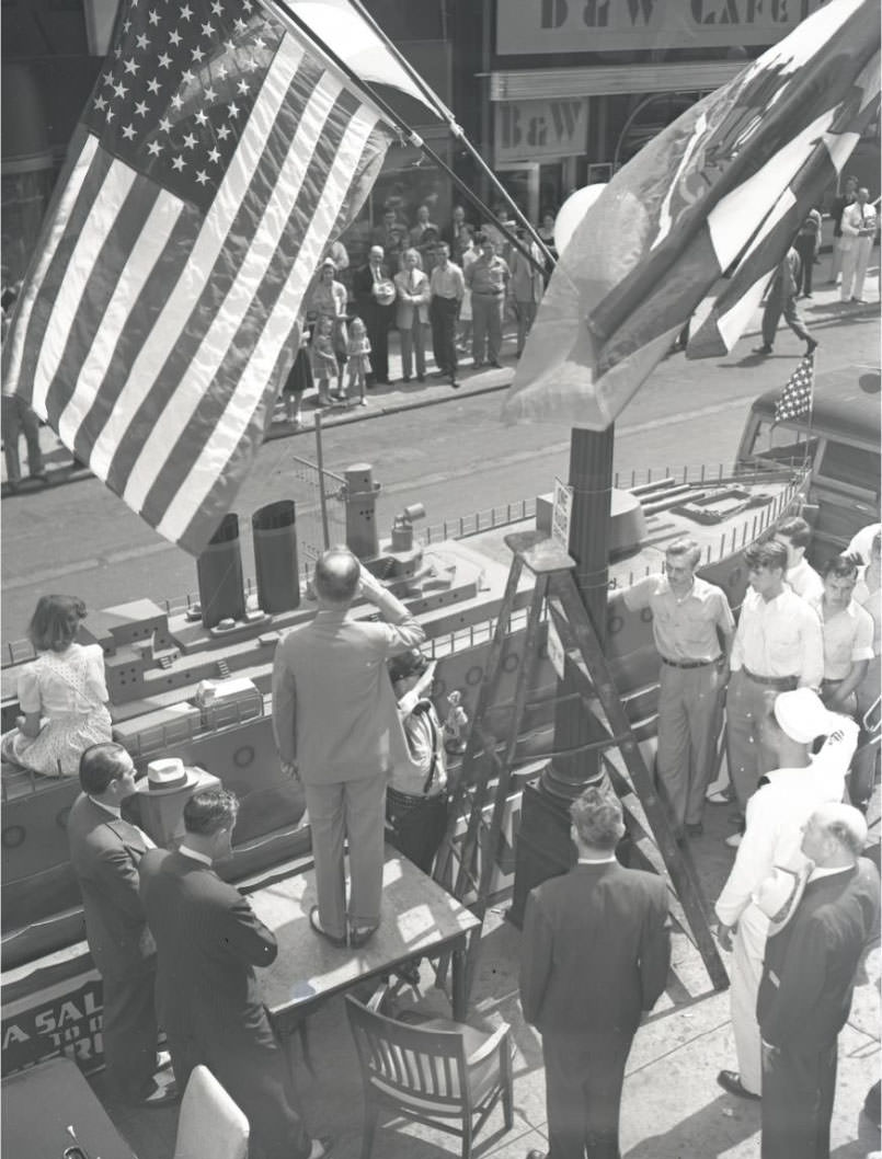 #25 A scene from the Bond Sales Drive by the Army, Navy, and Civic Clubs, on 6th Avenue N in downtown Nashville.