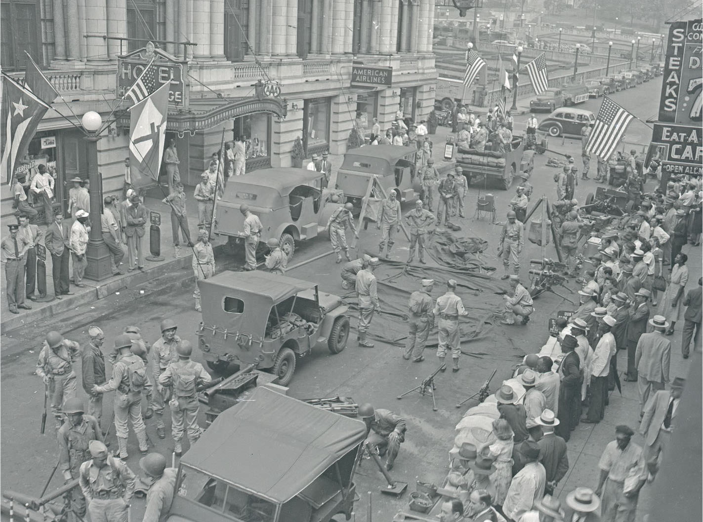 #26 A scene from the Bond Sales Drive by the Army, Navy, and Civic Clubs, on 6th Avenue N in downtown Nashville.