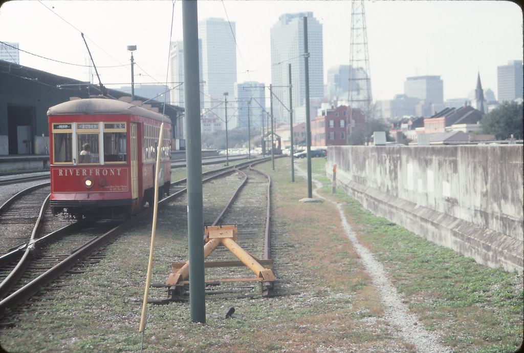 #14 Riverfront Streetcar, New Orleans (near Ursulines Station, French Quarter), 1990s