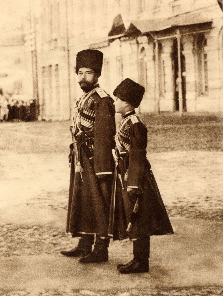 #25 Nicholas II and his son the Tsarevich Alexei, 1915.