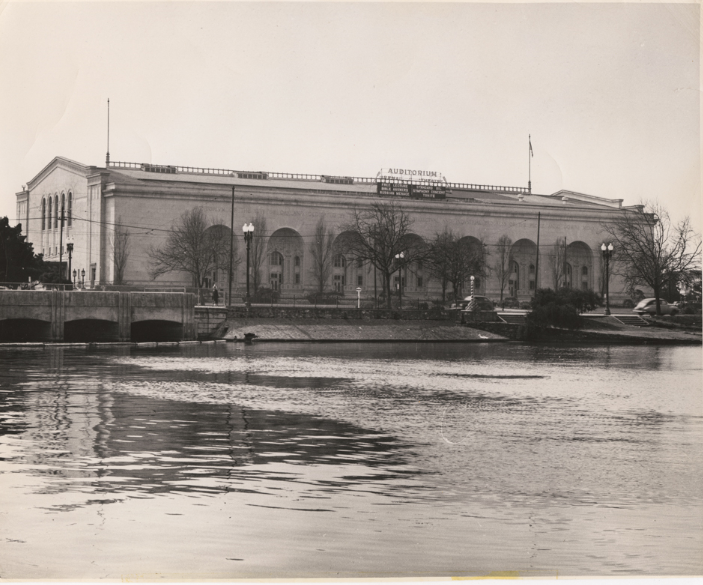 #12 View of Oakland Municipal Auditorium from Lake Merritt, 1949