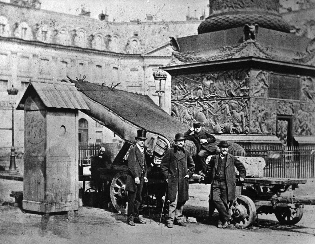 #11 A mobile barricade erected in the Place Vendome, Paris, during the Franco-Prussian War.