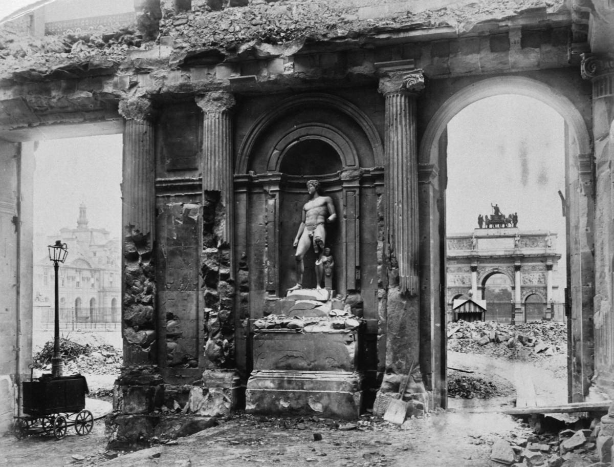 #23 The ruined interior of the Palais des Tuileries in Paris. It was destroyed in 1871 by supporters of the Commune of Paris.