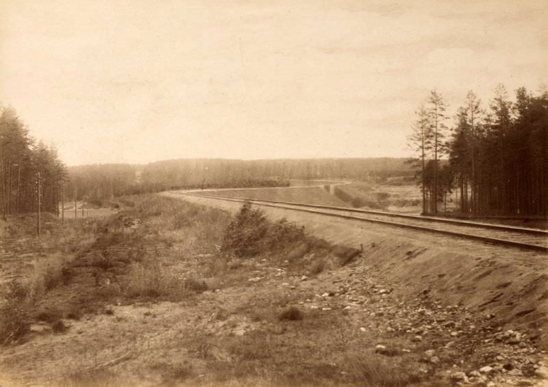 #42 Railroad tracks through the Rauna Ravine, September 17, 1890