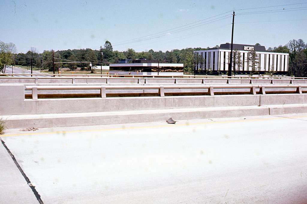 #98 Raleigh Beltline overpass looking north over Wake Forest Road, 1970s