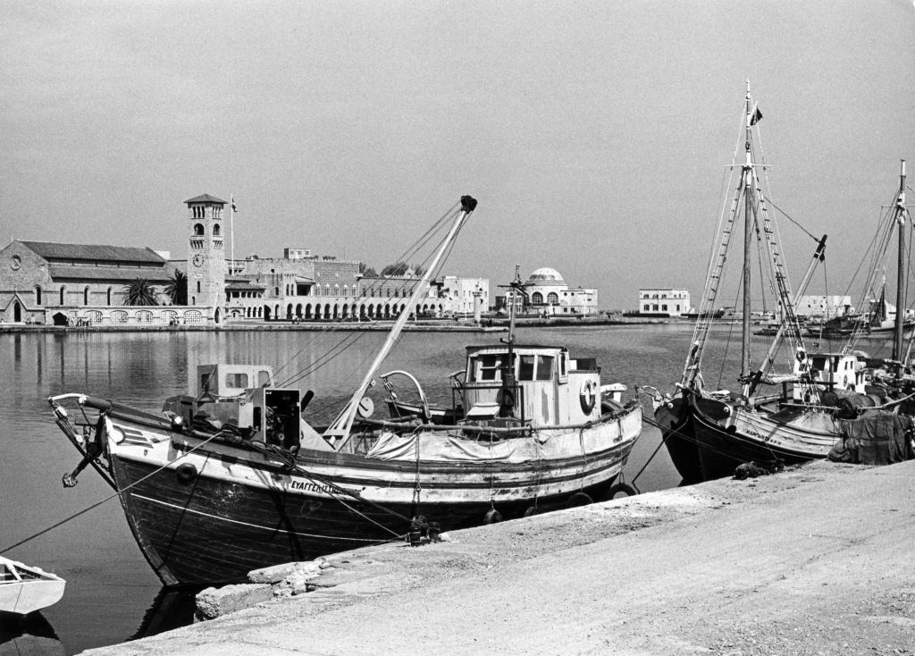 #68 Trawler in the port of Rhodes, Greece, 1970.
