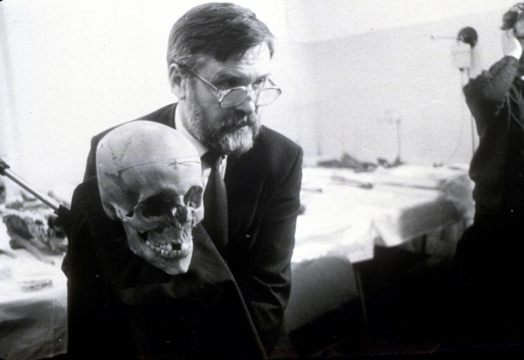 #50 Russian expert Sergei Abramo with the remains of Russia’s Royal family members.