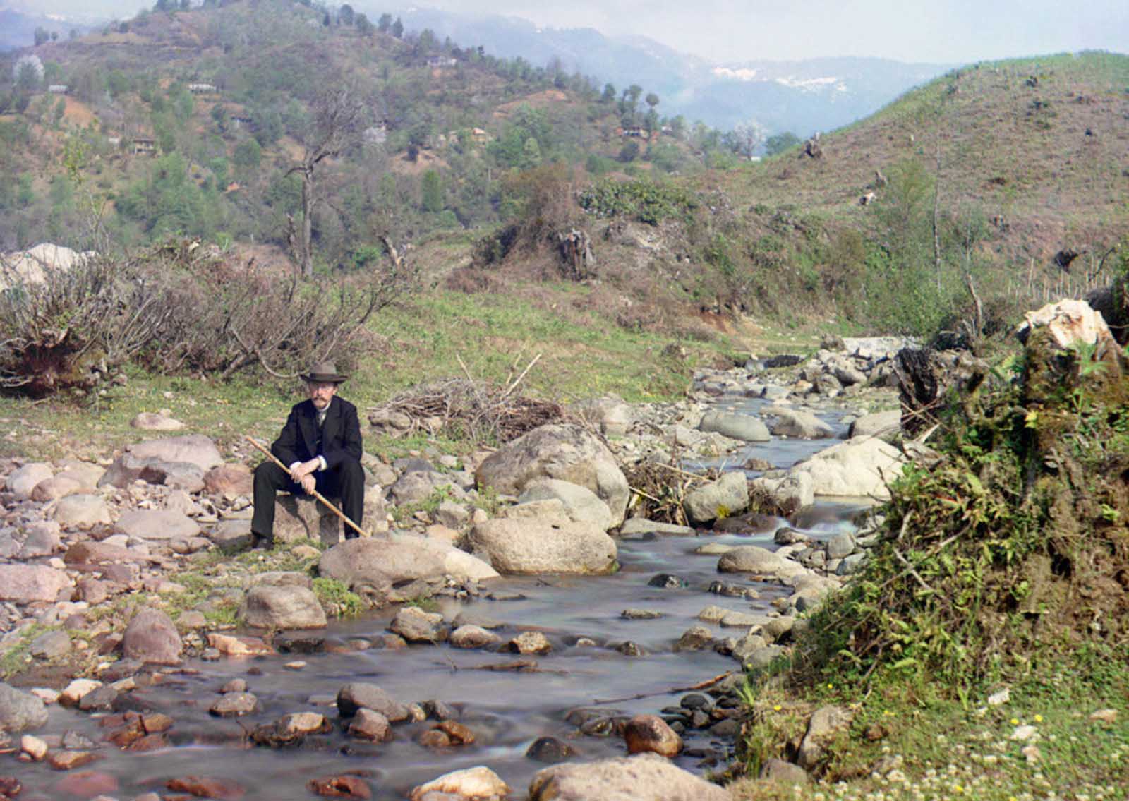 #1 Self-portrait on the Karolitskhali River, 1910.