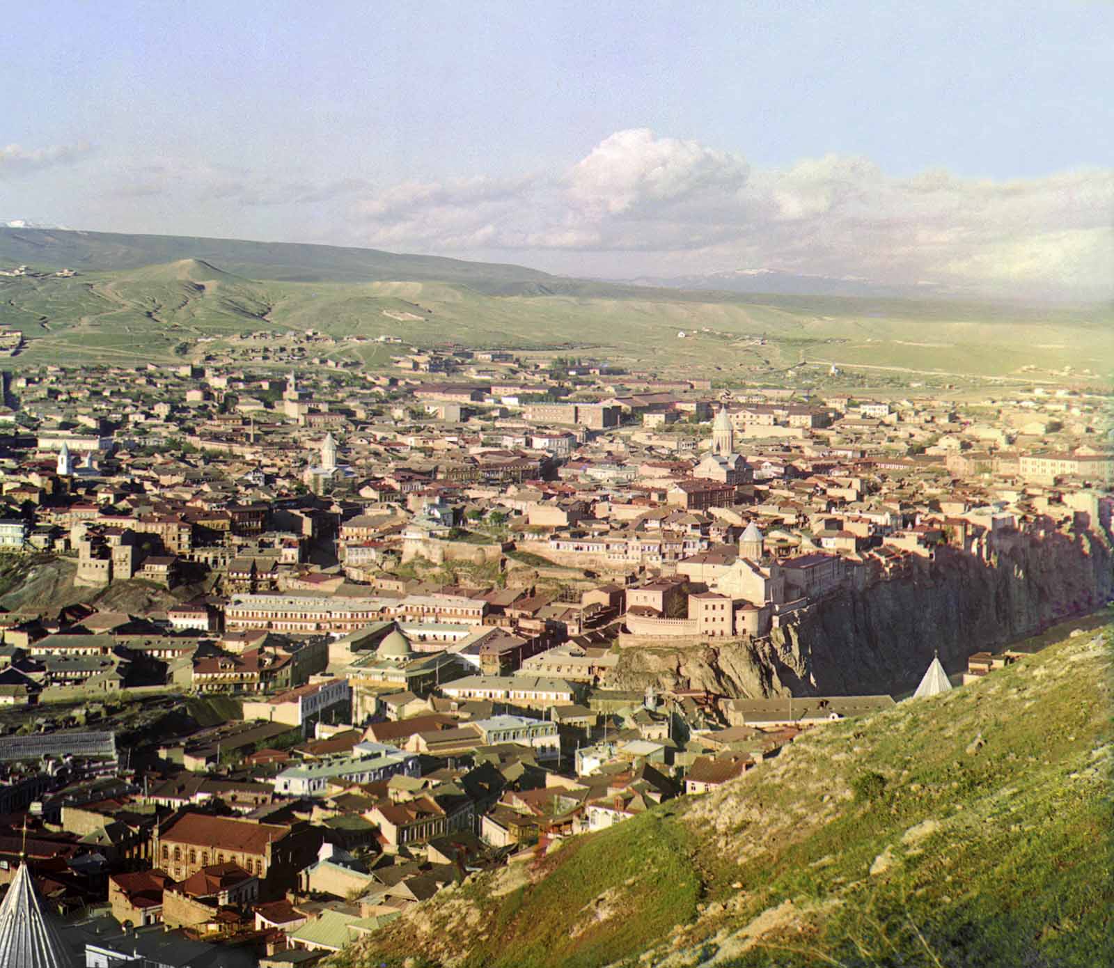 #103 View of Tiflis (Tblisi), Georgia from the grounds of Saint David Church, ca. 1910.