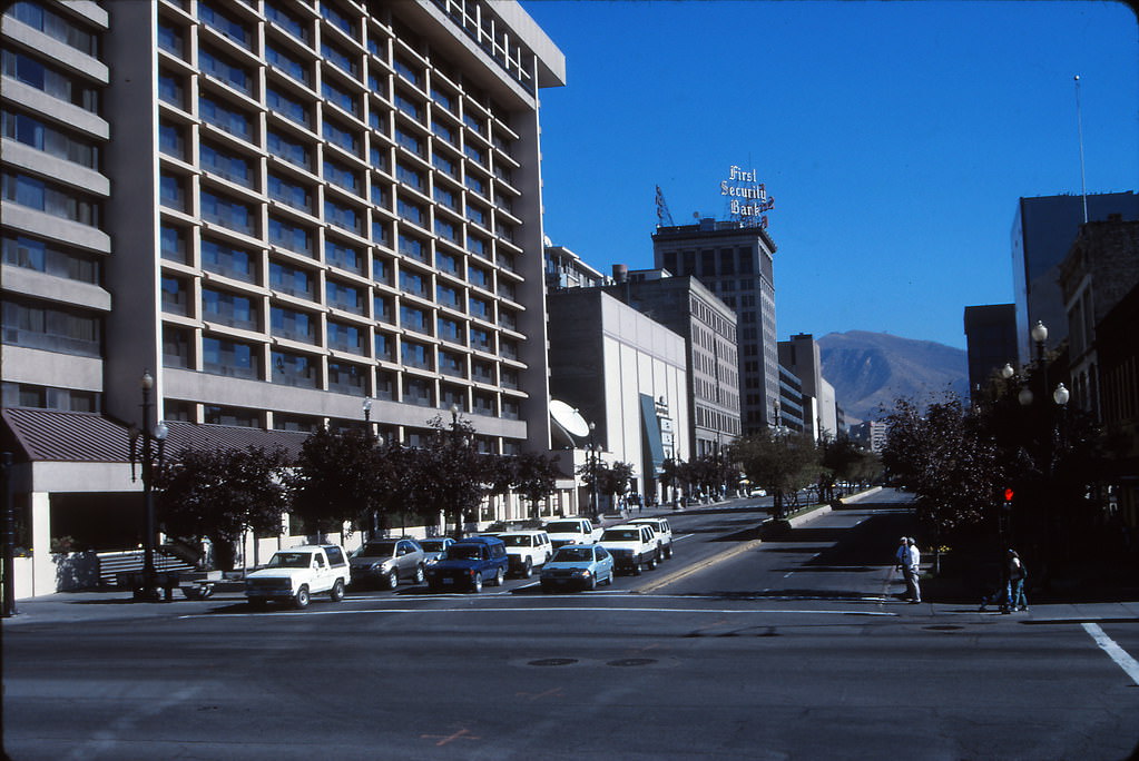 #12 Looking east along 100 S from Convention Center, Salt Lake City, 1990s