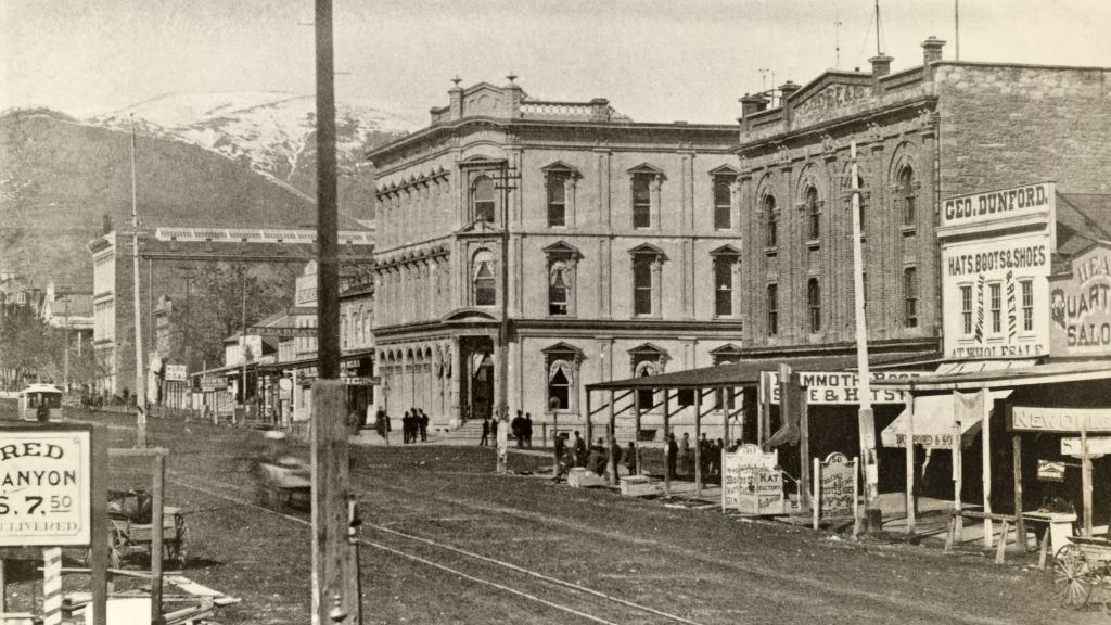 #11 East Temple Street Unpaved East Side Now Called Main Street As It Appeared In Early Frontier Days Salt Lake City, 1900.