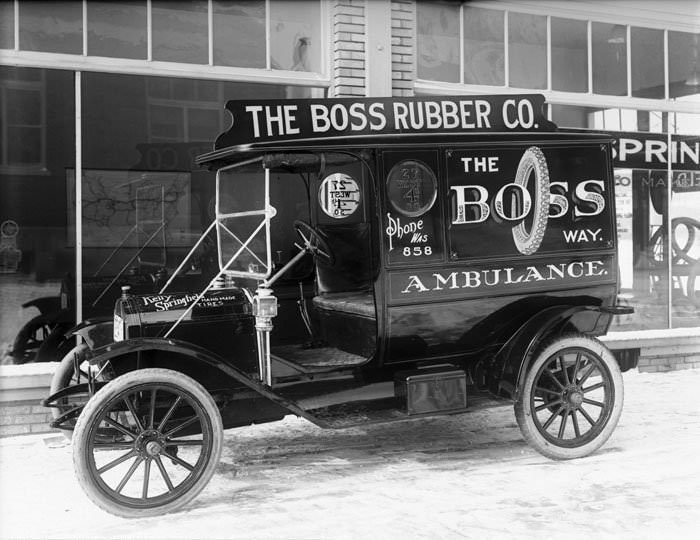 #28 Ambulance, The Boss Rubber Company, Salt Lake City, December 1915.
