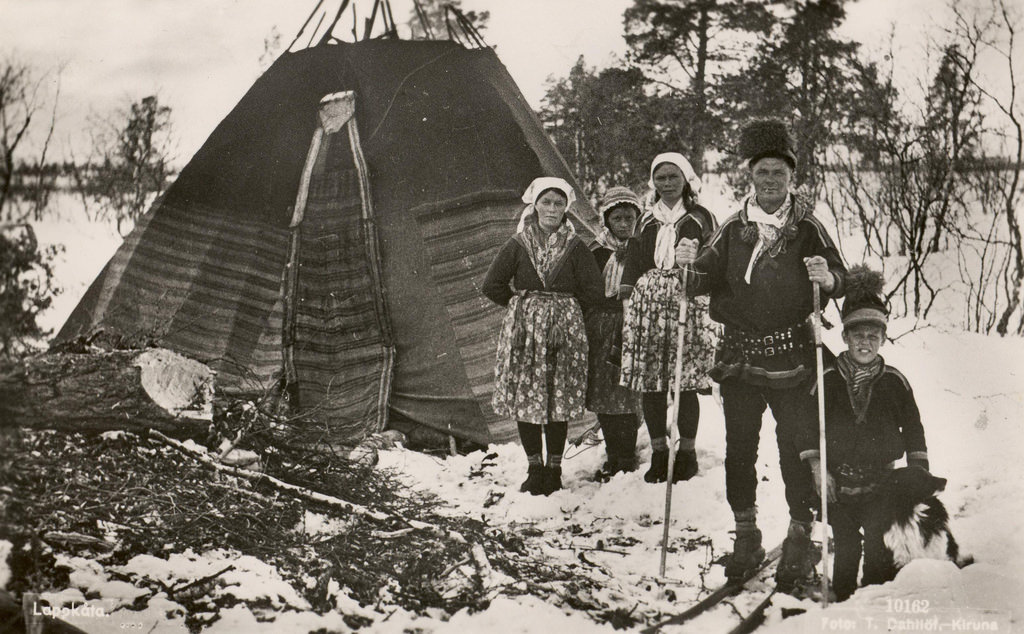 #22 Sami family and Lavvo tent photo T. Dahllöf, Kiruna, Sweden