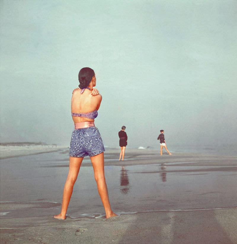 #12 Fashion photo of batik-style print summer wear, Vogue, December 1, 1946