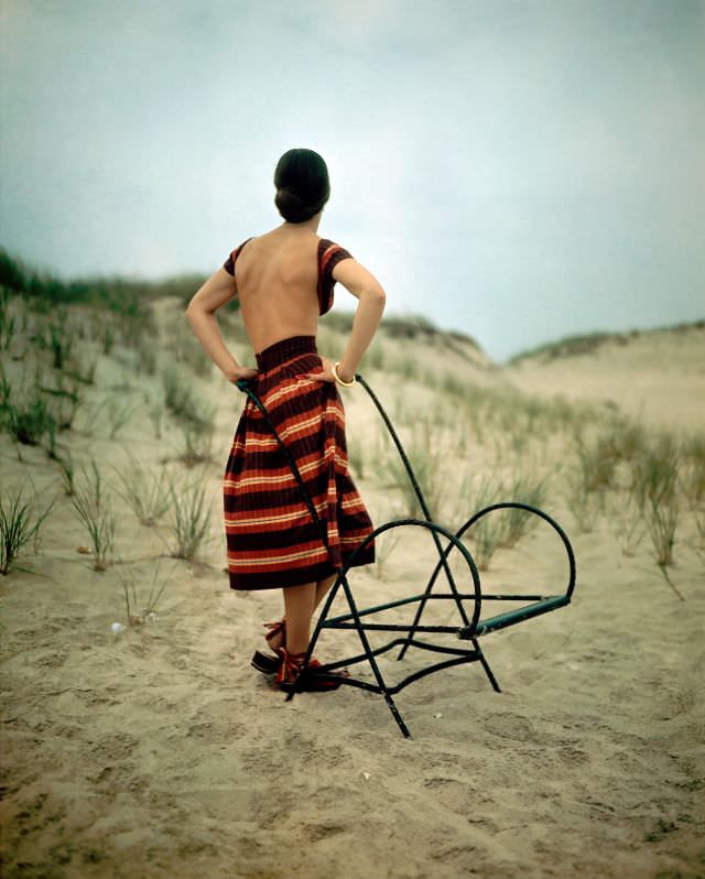 #14 Model in backless beach-dress, 1946