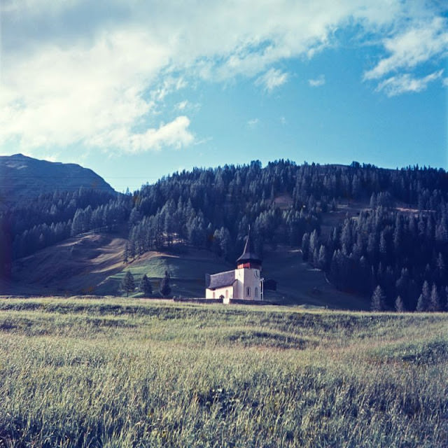 #4 Frauenkirch viewed from Landwasserstrasse, Davos, 1950s