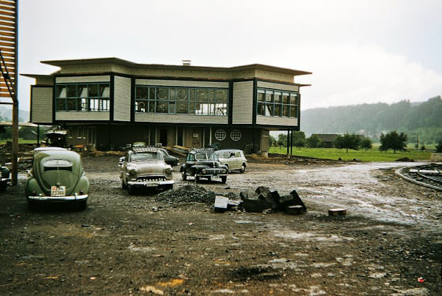#22 Staff Canteen (or “Welfarehouse”) of the Schindler Elevators Factory (under construction), Zugerstrasse 13 6030, Ebikon, 1956