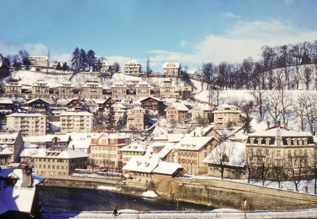 #16 Northerly view from the Nydeggbrücke, Bern, early 1950s
