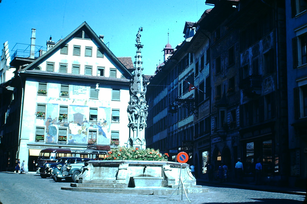 #15 Wine Market Square in Lucerne, Switzerland, 1953