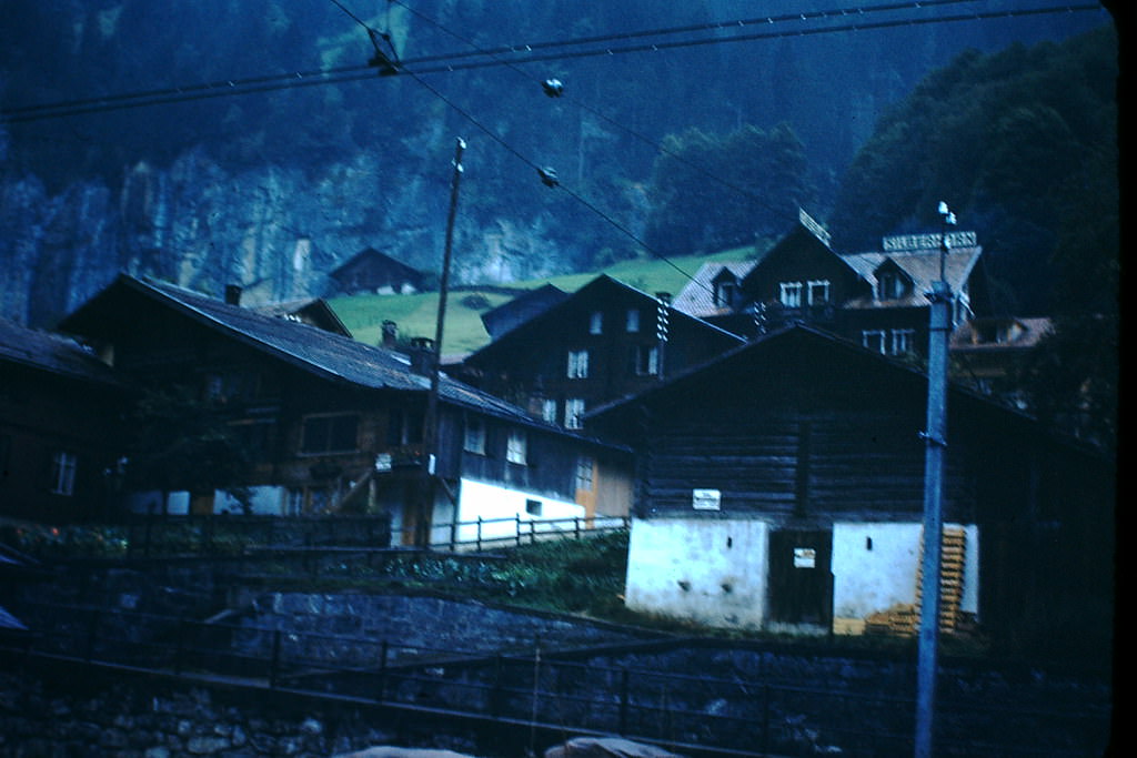 #21 Lauterbrunnen- Very Old building, Switzerland, 1953
