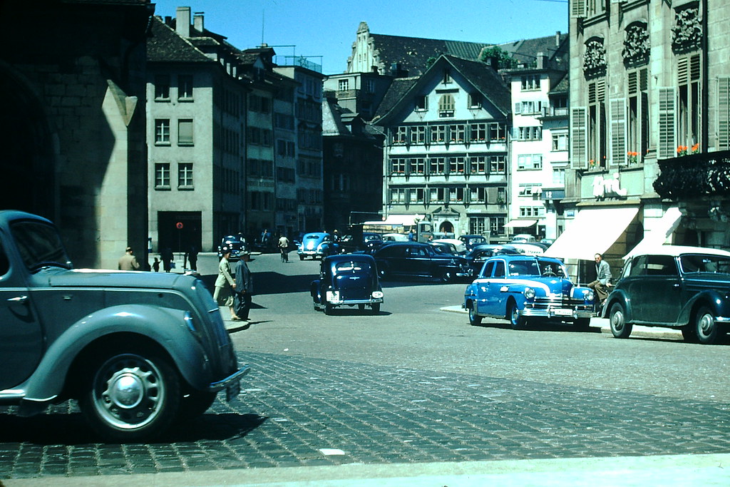 #45 Typical Square- Old Section- Zurich, Switzerland, 1953