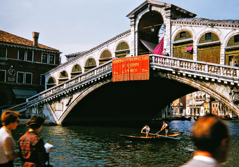 #24 Banner for the XXVIII Venice Biennale hanging from the Rialto Bridge, Venice, 1956