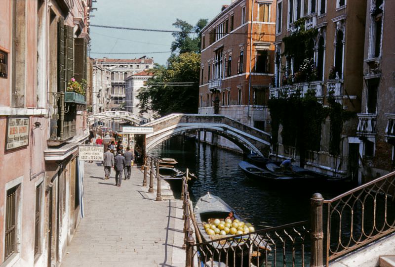 #6 Northerly view along Rio di S. Lorenzo from Ponte dei Greci, Venice, 1950s