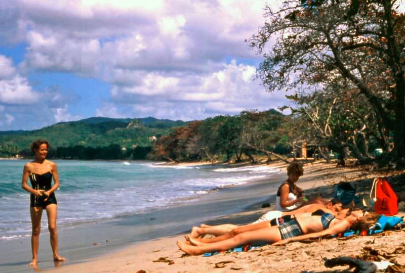 #44 On the beach in St. Lucia, 1960s