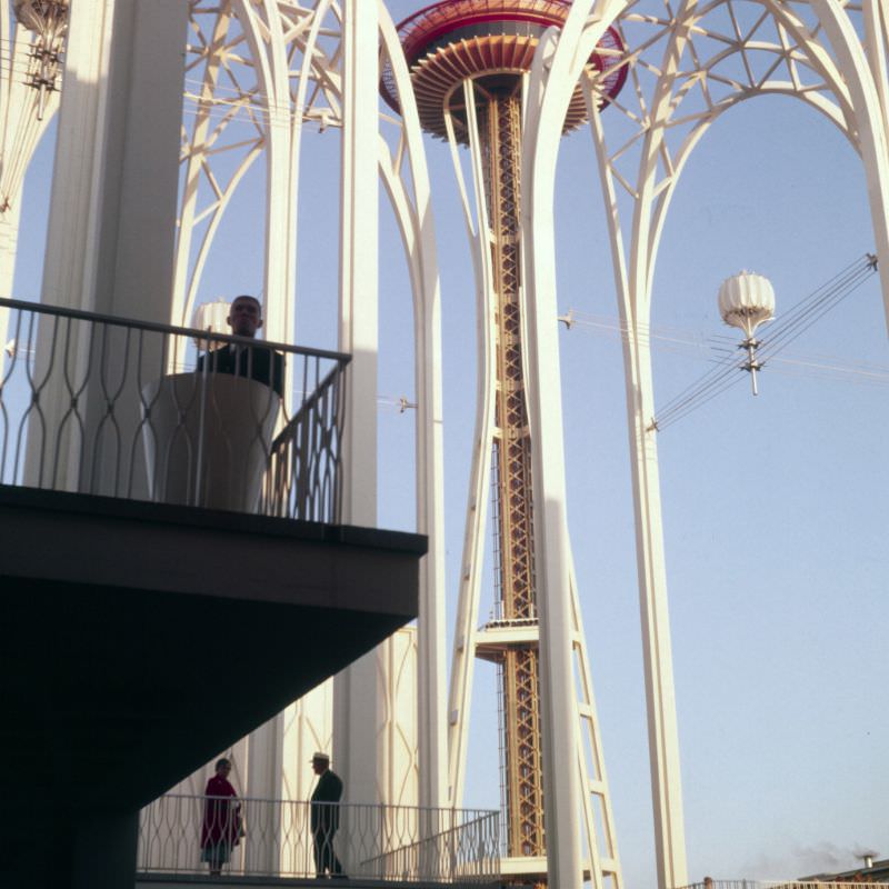 #22 U.S. Science Pavilion arches and Space Needle at the 1962 Seattle World’s Fair