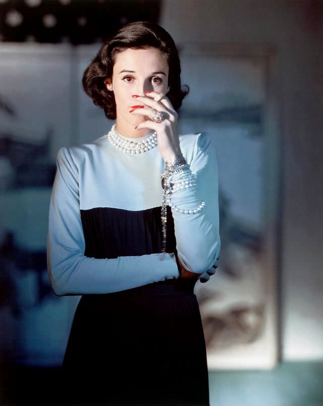 #7 Babe Paley in dress by Norman Norell, American Vogue, 1946