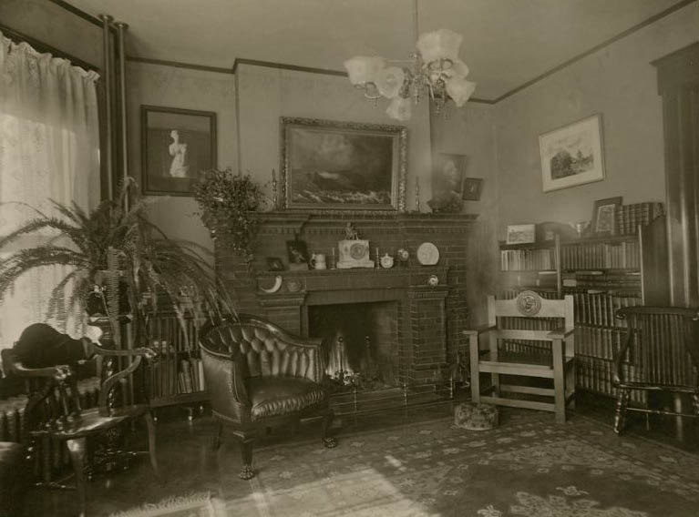 #20 A view of the library, taken by L. G. Coover in 1904.