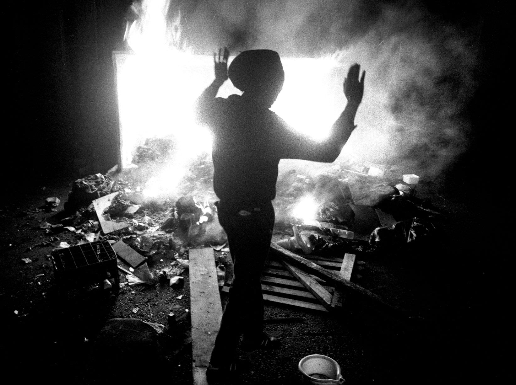 #19 Scenes from the Handsworth riots in July 1981.