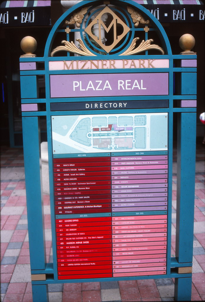 #35 Mizner Park Directory & Map, Boca Raton, 1966