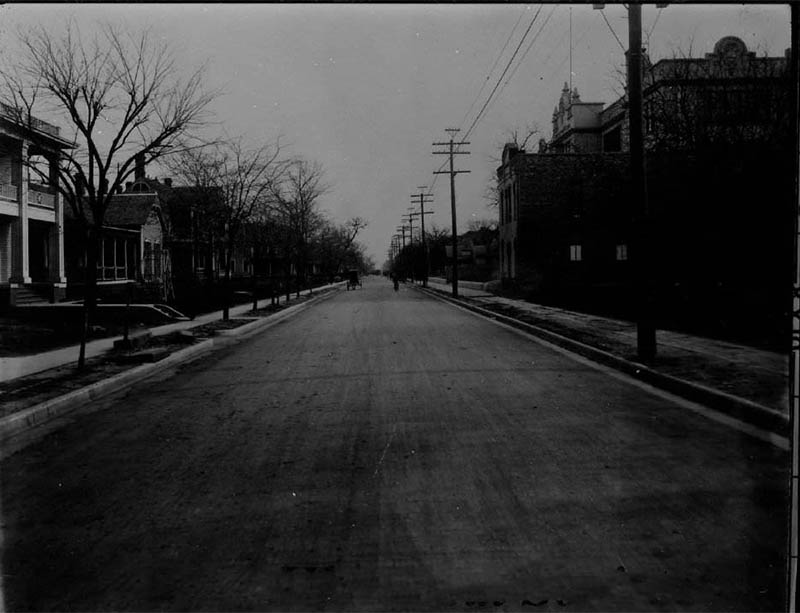 #5 2200 Block of Bryan St. Dallas High School on the right, 1910