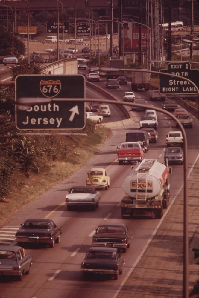 #42 Schuykill Expressway (I-676) Speeds Traffic Between Center City And The Northern And Western Suburbs, August 1973