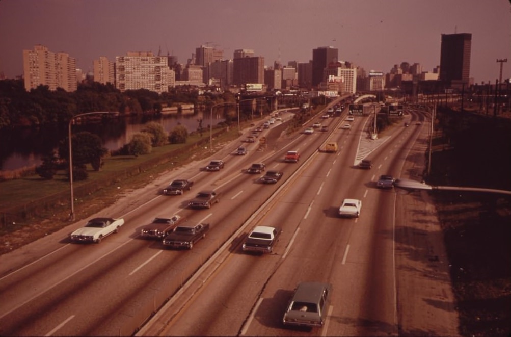 #43 Schuykill Expressway (I-676) Speeds Traffic Between Center City And The Northern And Western Suburbs, August 1973
