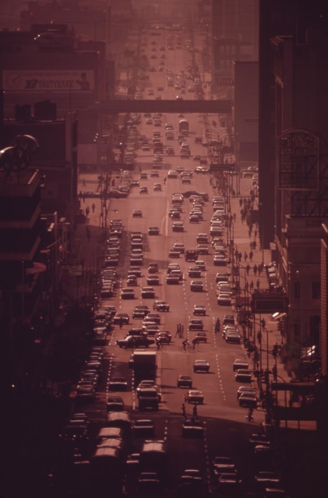#45 Traffic On Market Street, Philadelphia’s Main East-west Artery, Looking West, August 1973