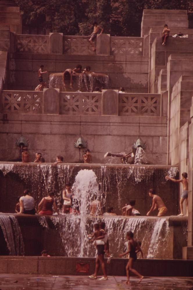 #52 Cooling Off In One Of The Fountains Around The Philadelphia Museum Of Art, August 1973