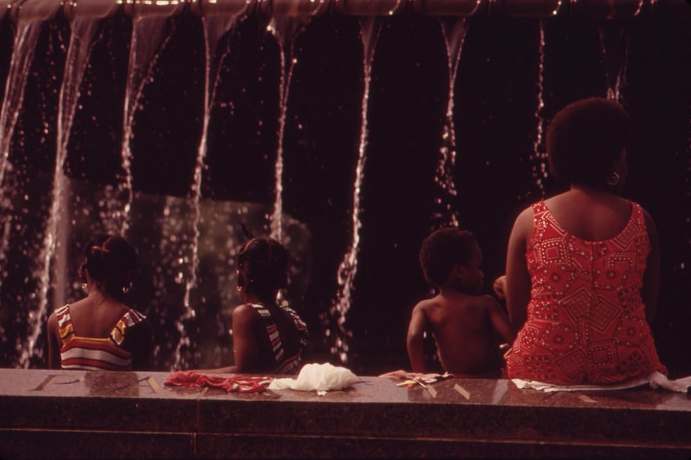 #72 Cooling Off Beside Fountain At Philadelphia Museum Of Art, August 1973