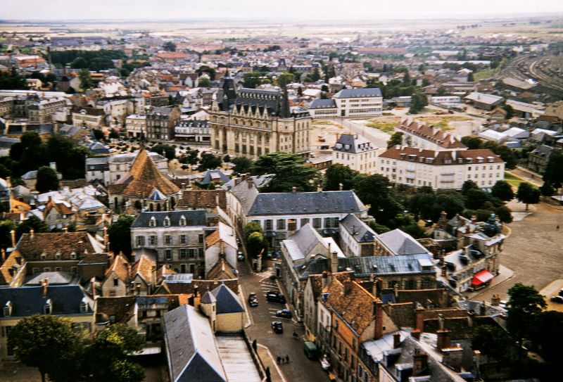 #18 View from the tower, Chartres Cathedral (Cathédrale Notre-Dame de Chartres), Chartres, 1956