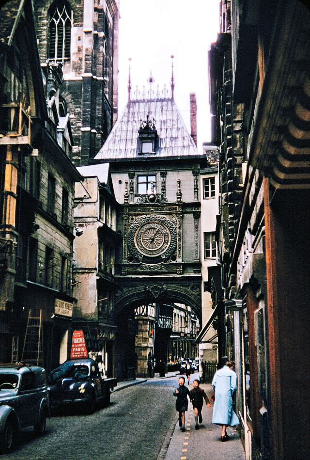 #43 On Gros Horloge (Big Clock) Street, France, 1956