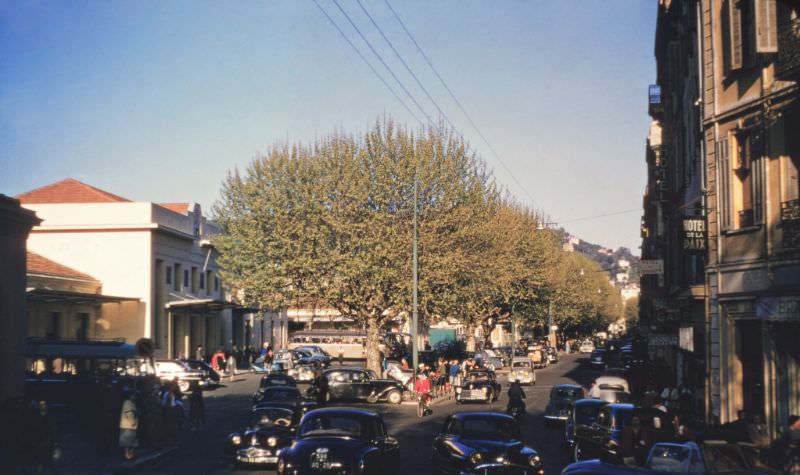 #7 Outside Hotel L’Amiraute, Place de la Gare, Cannes, 1955